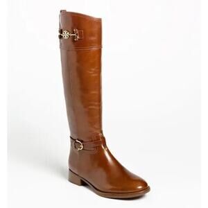 Tory Burch Women's Brown 'Nadine' Zipper Leather Riding Boots Size 6M